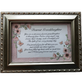 Framed letter to a granddaughter with decorative border and floral elements.