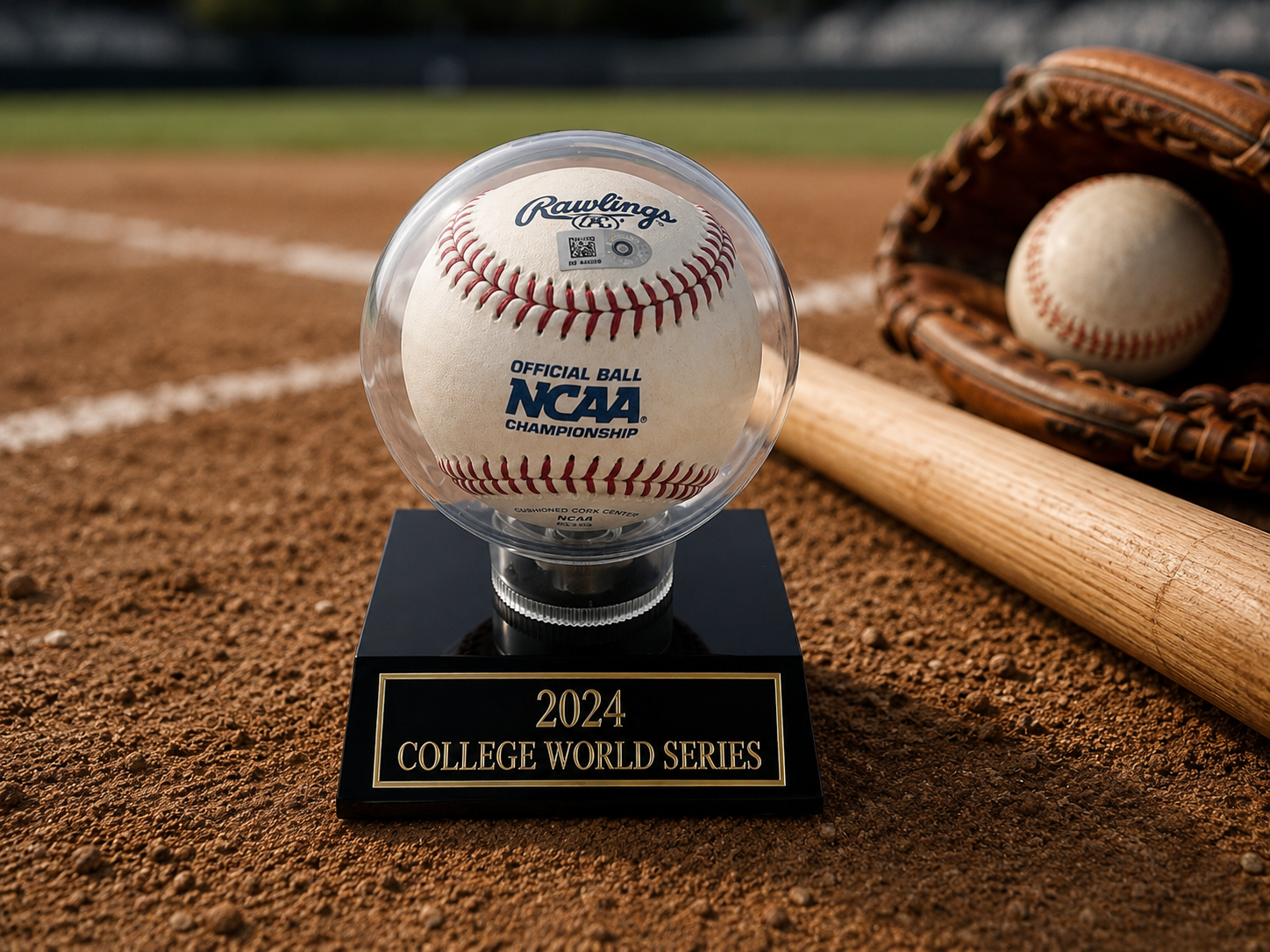 Baseball Holder with Engraved Plate