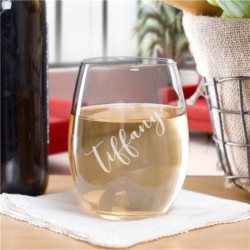 Personalized Stemless Wine Glasses