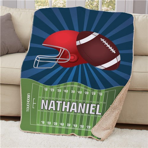 Personalized Football Sherpa Blanket