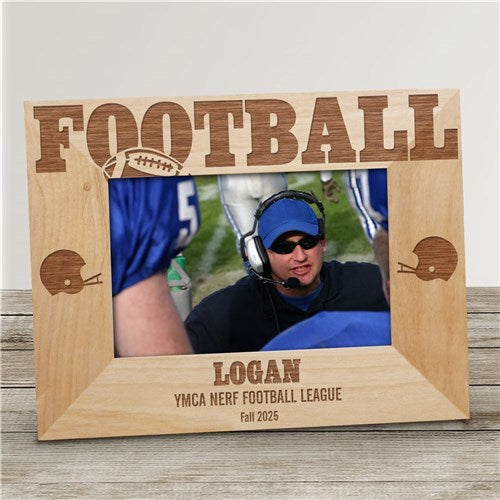 Personalized Wood Football Frame